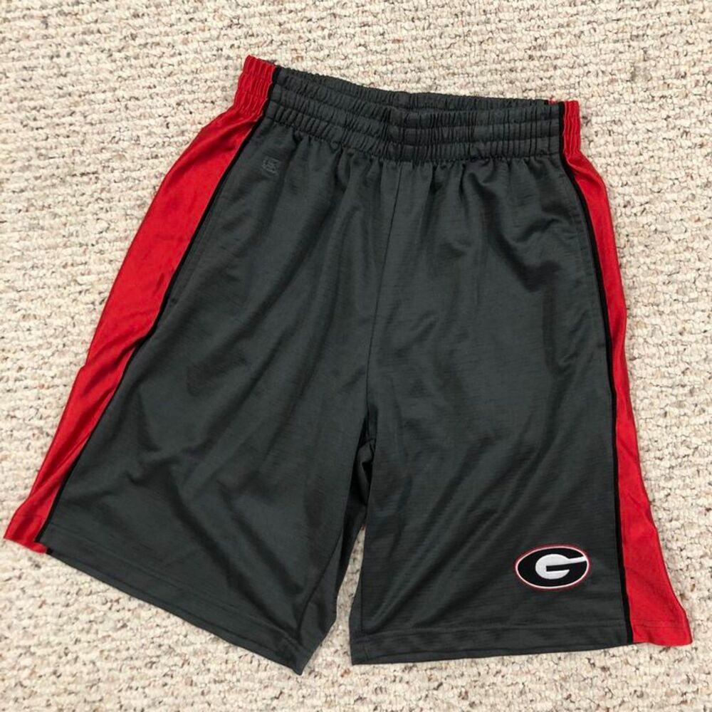 Men's Colosseum brand Gray Red UGA University of Georgia Athletic Shorts Medium